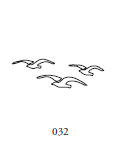 Dekor 032, tre fåglar som flyger