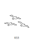 Dekor 033, tre fåglar som flyger