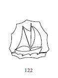 Dekor 122, kontursymbol segelbåt