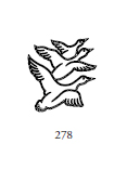 Dekor 278, tre fåglar som flyger