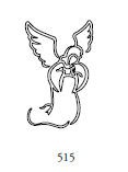 Dekor 515, en ängel som står på knä