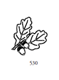 Dekor 530, två eklöv med ekollon