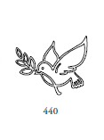 Dekor 440, fågel med en växt i näbben