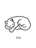 Dekor 456, liggande katt